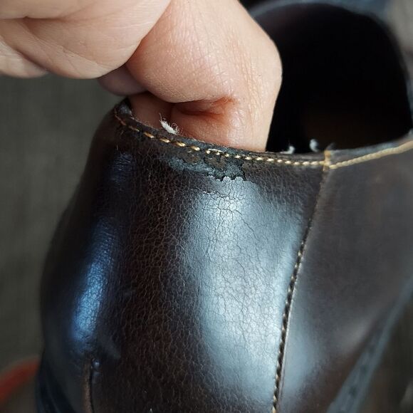  Vintage 90s Arizona Jean Brown Chunky Heel Loafer Shoe Size 7 - Picture 11 of 11